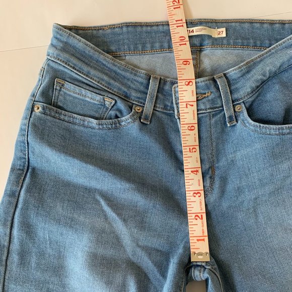 Levi 714 Straight Jeans Light Wash Denim - 27 - Picture 10 of 11